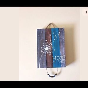 “HOME AT LAST” WOODEN Wall/DOOR DECOR W/Beads
